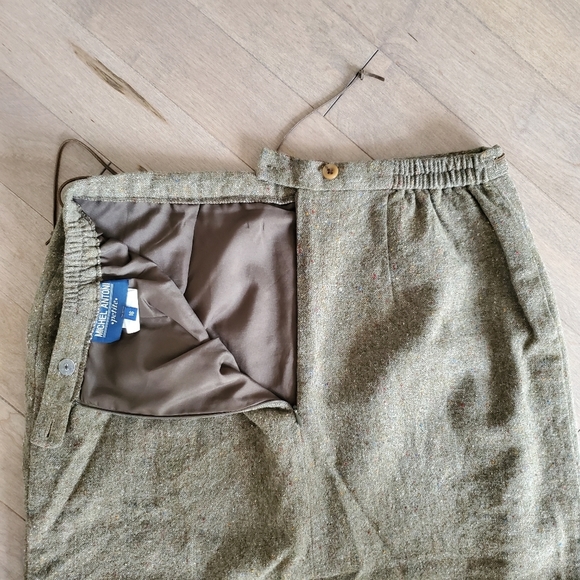 Brown high waisted lambswool midi skirt with fringe - Picture 5 of 12